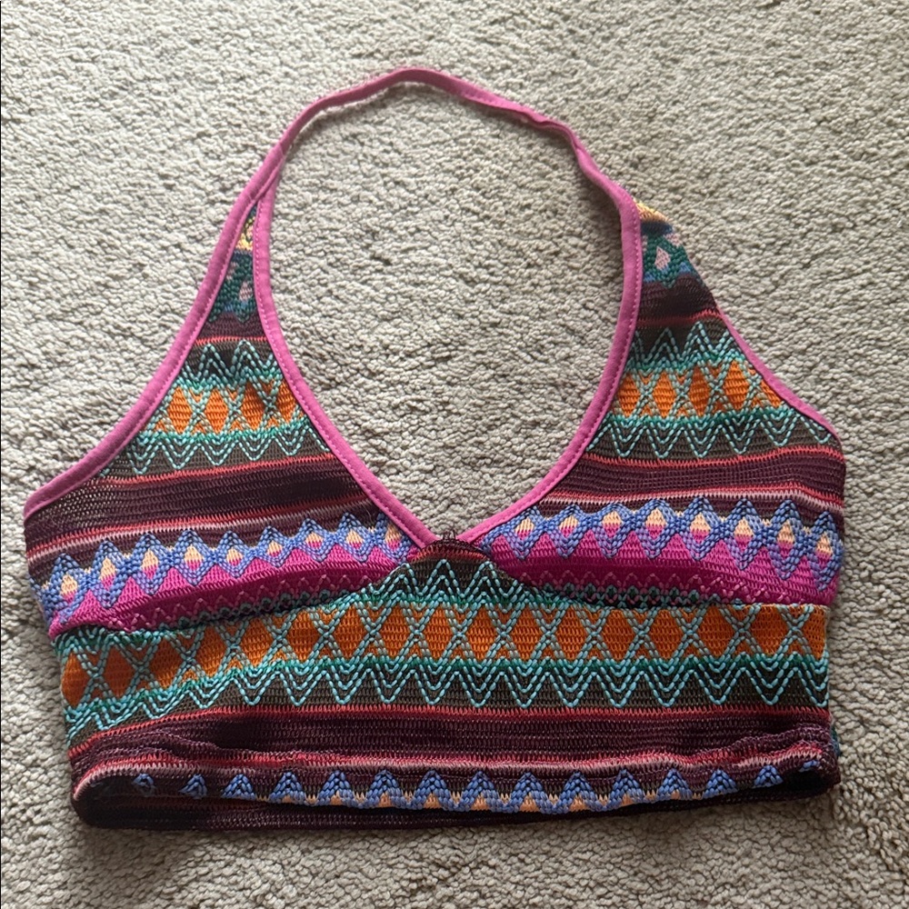 SHEIN Multicolor Knit Halter Top